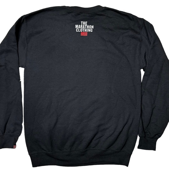 NWT The Marathon Clothing TMC Flag Crewneck Sweatshirt Black Men’s S - Picture 2 of 9